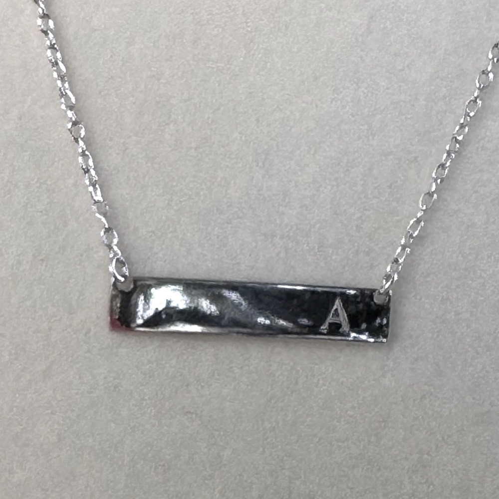 Sterling Silver Letter Initial "A" Necklace Minimalist Pendant Charm 925 Dainty‎